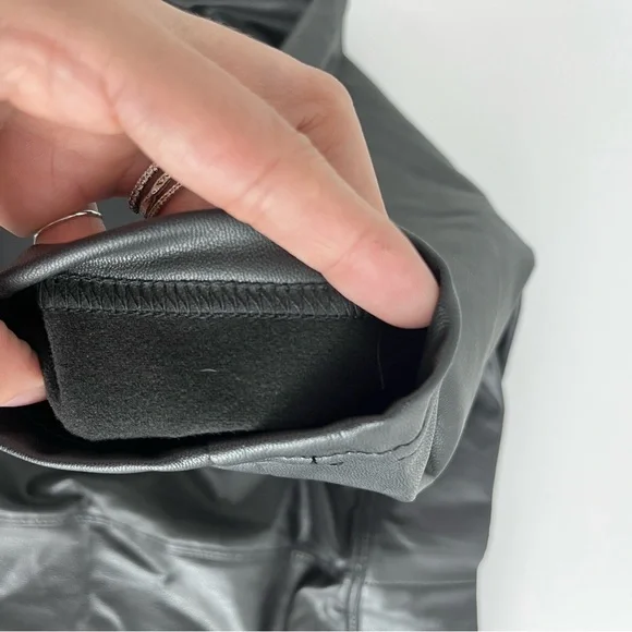 Ci Sono Black Faux Leather High-Waist Leggings Size S – Moto Biker Y2K Edgy Pant - Picture 6 of 7